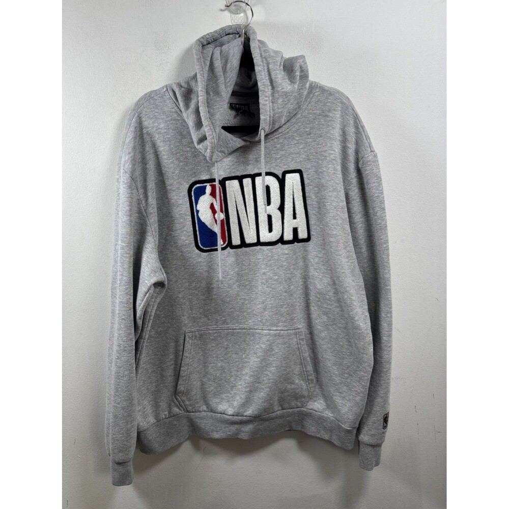 NBA Logo Gray Hoodie XL Pullover Basketball Sweatshirt Unisex Streetwear